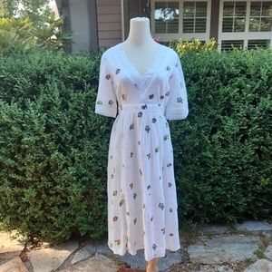 Cath Kidston Embroidered Cotton Crinkle Dress